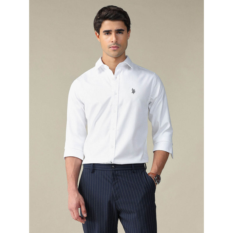 U.S. POLO ASSN. U.S.Polo Association Men Textured Dobby Shirt (42)