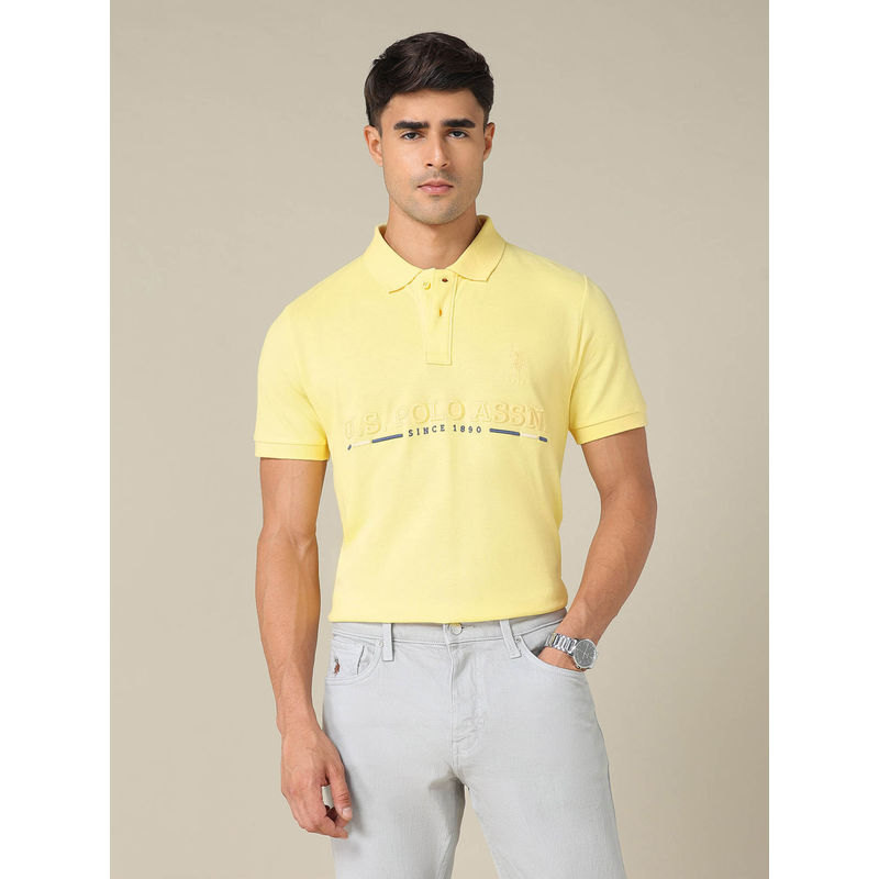 U.S. POLO ASSN. U.S.Polo Association Men Brand Embroidered Regular Fit Polo Shirt (S)