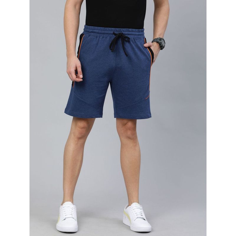 The Indian Garage Co Men Blue Slim Fit Solid Mid-Rise Shorts (XL)