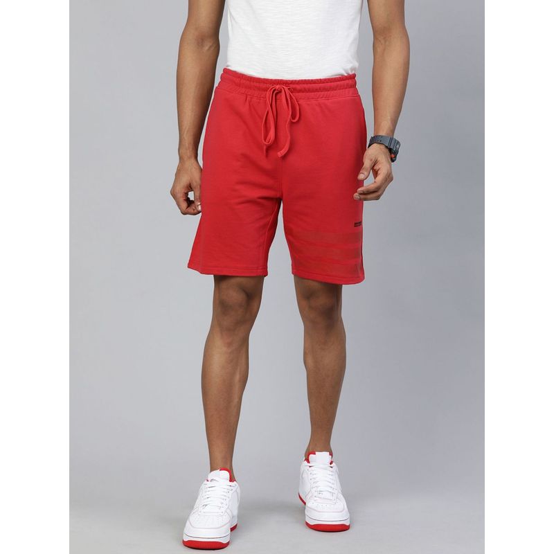 The Indian Garage Co Men Red Slim Fit Solid Mid-Rise Shorts (2XL)