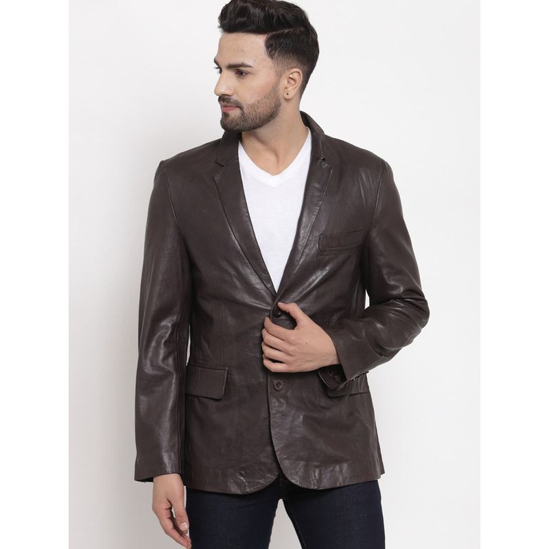 Teakwood Brown Solid Jacket (S)