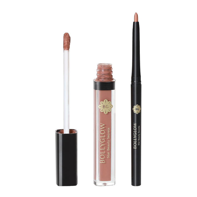 BOLLYGLOW Lip Liner & Matte Liquid Lipstick - Send Nudes