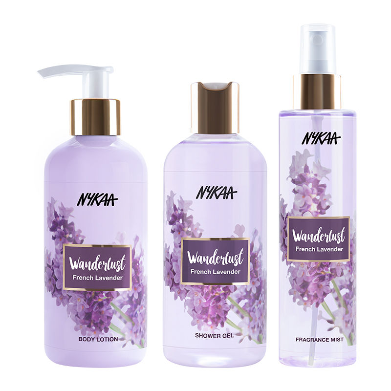 Nykaa Wanderlust French Lavender Shower Gel + Body Lotion + Fragrance