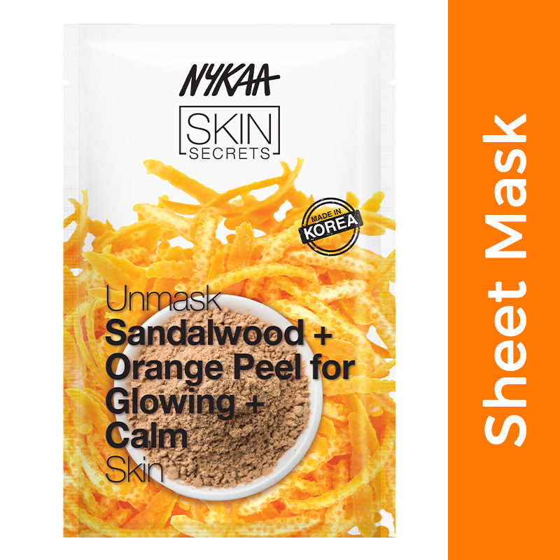 Nykaa Skin Secrets Sandalwood + Orange Peel Sheet Mask for Glowing & Calm Skin