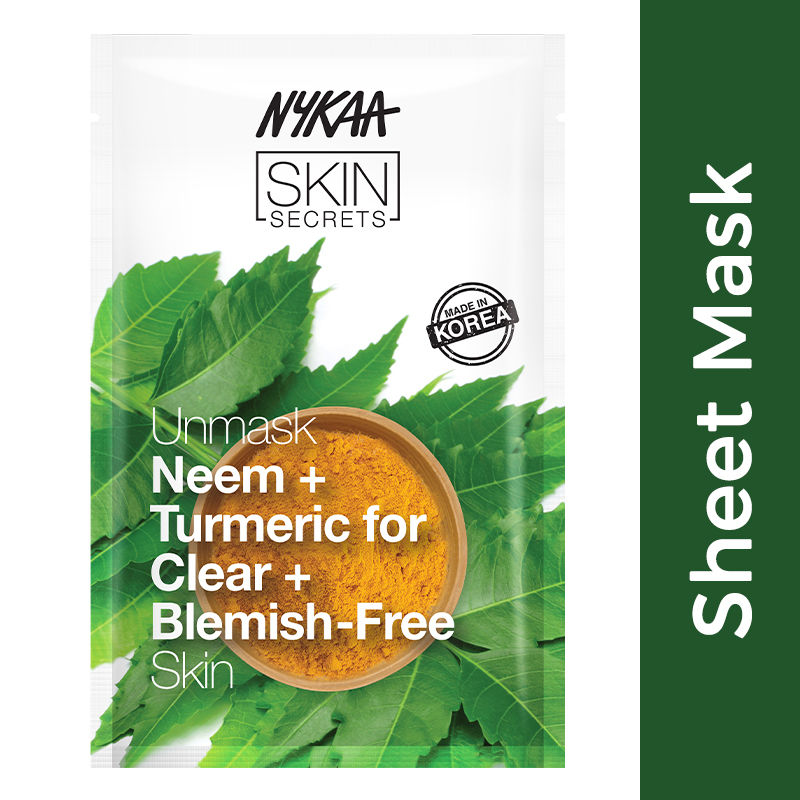 Nykaa Skin Secrets Indian Rituals Neem + Turmeric Sheet Mask For Clear & Blemish - Free Skin
