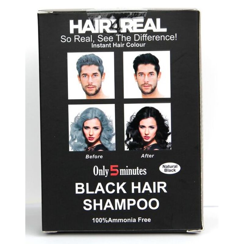 Hair4Real Natural Black Hair Shampoo(Pack of 12 Sachet)