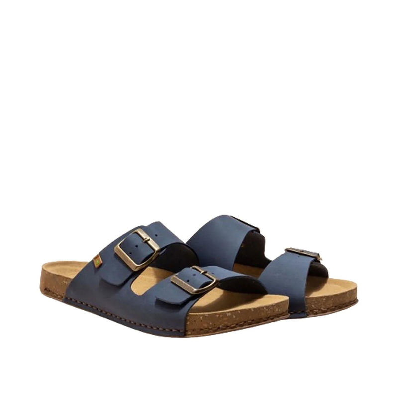 El Naturalista Womens Blue Leather Slip On Sandals (UK 5)