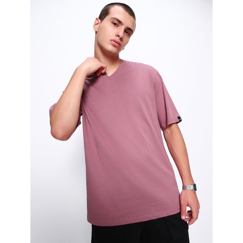 Bewakoof Men's Purple Oversized T-shirt (S)