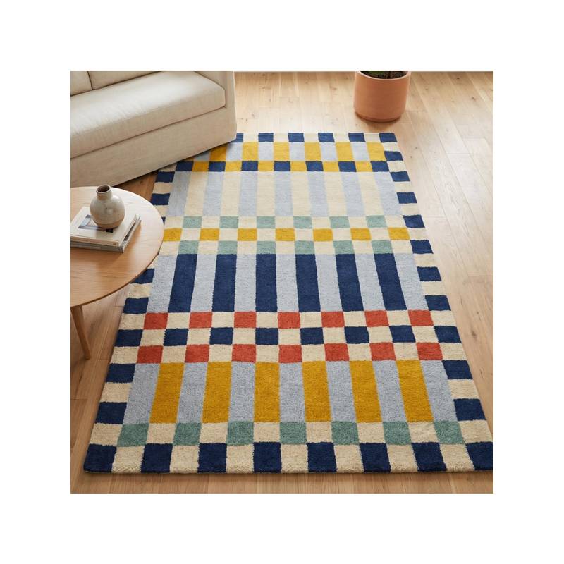 Saral Home Franc Geometric Polyester Bcf Area Multicolor Carpet (4x6 feet)