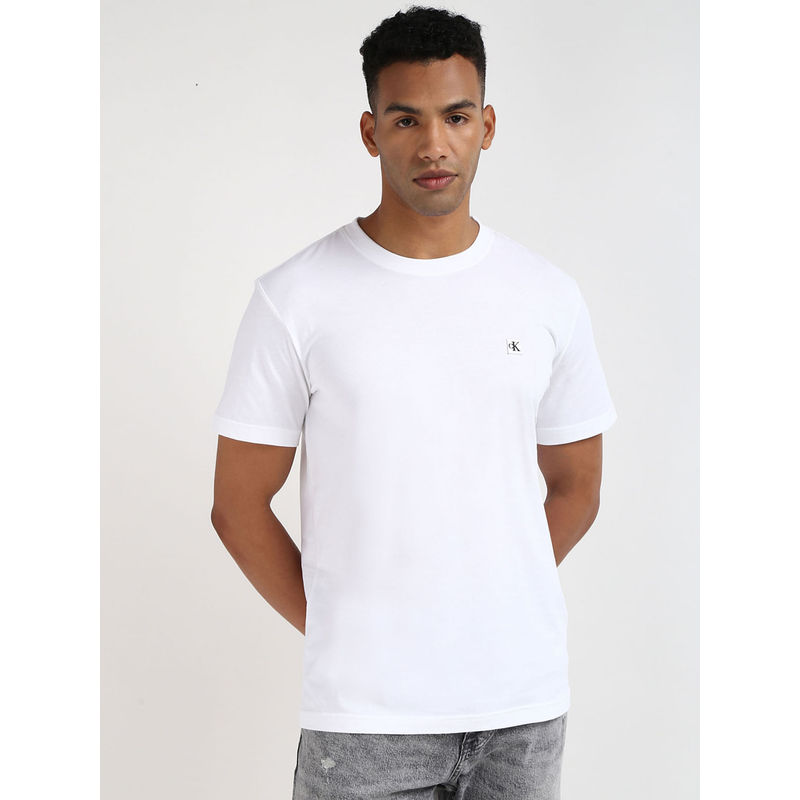 Calvin Klein Men White Color T-Shirt (XL)