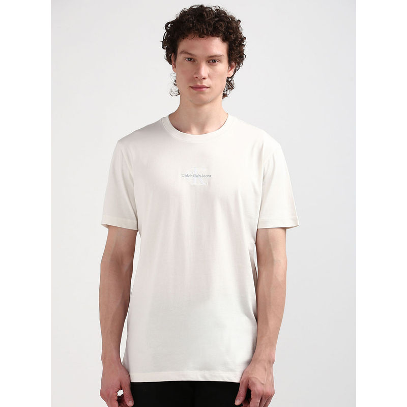 Calvin Klein Men White Color T-Shirt (S)