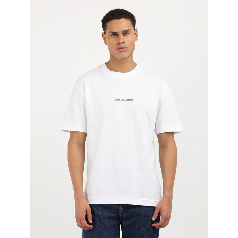 Calvin Klein Men White Color T-Shirt (XL)