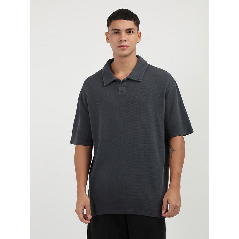 Calvin Klein Men Grey Color Polo T-Shirt (S)