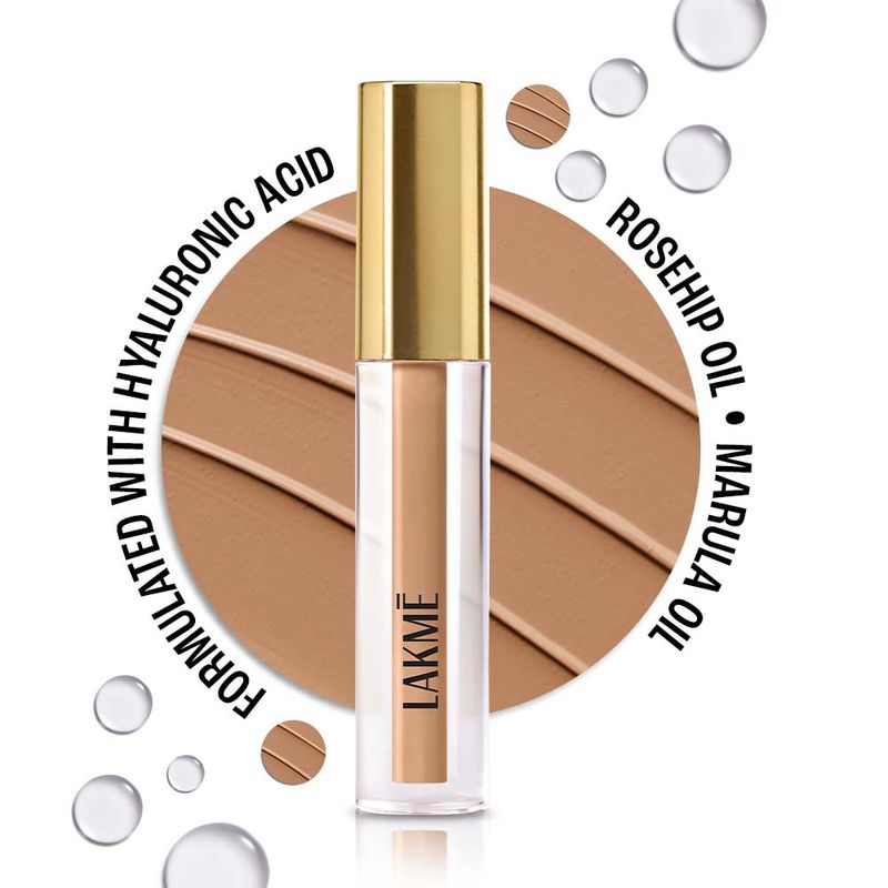 Lakme 9 To 5 Hya Matte Liquid Concealer With Hyaluronic Acid & Rosehip Oil - Cinnamon