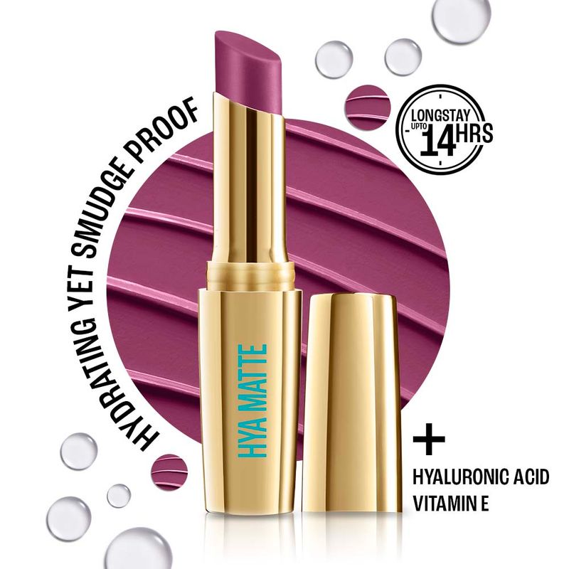 Lakme 9to5 Hya Matte Hydrating Lipstick With Hyaluronic Acid For 14Hr Long Stay Meetup Mauve