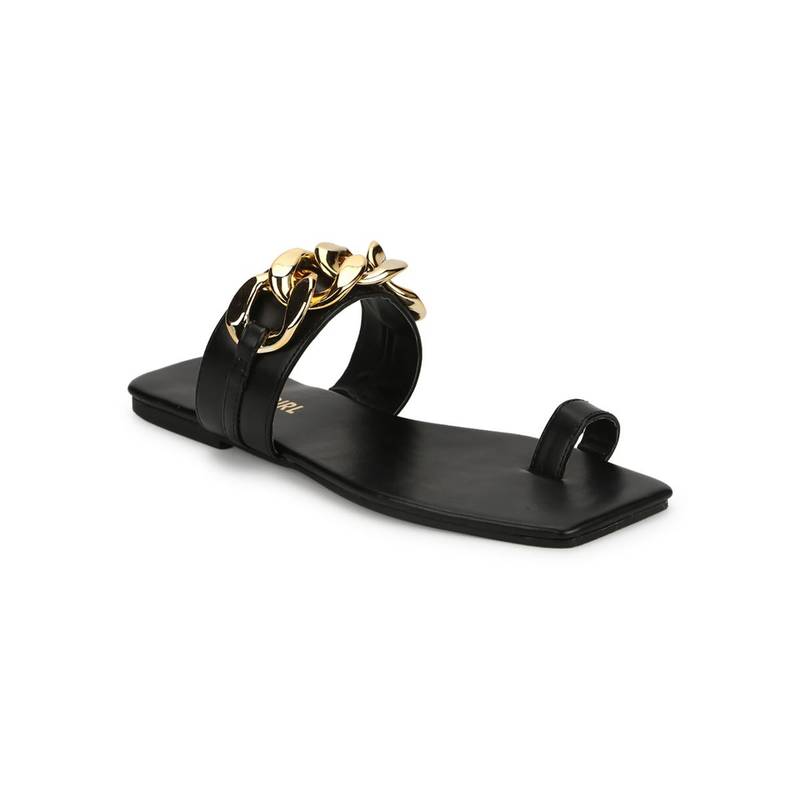 Truffle Collection Black Solid Flats (UK 3)