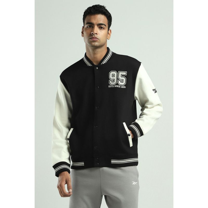Reebok Men Typography Jackets - Black (2XL)