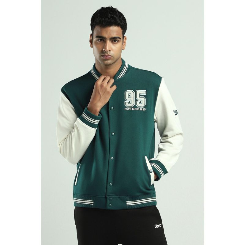 Reebok Men Typography Jackets - Green (2XL)