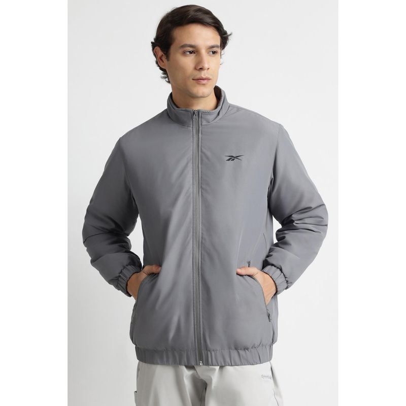 Reebok Men Printed Jackets - Grey (S)