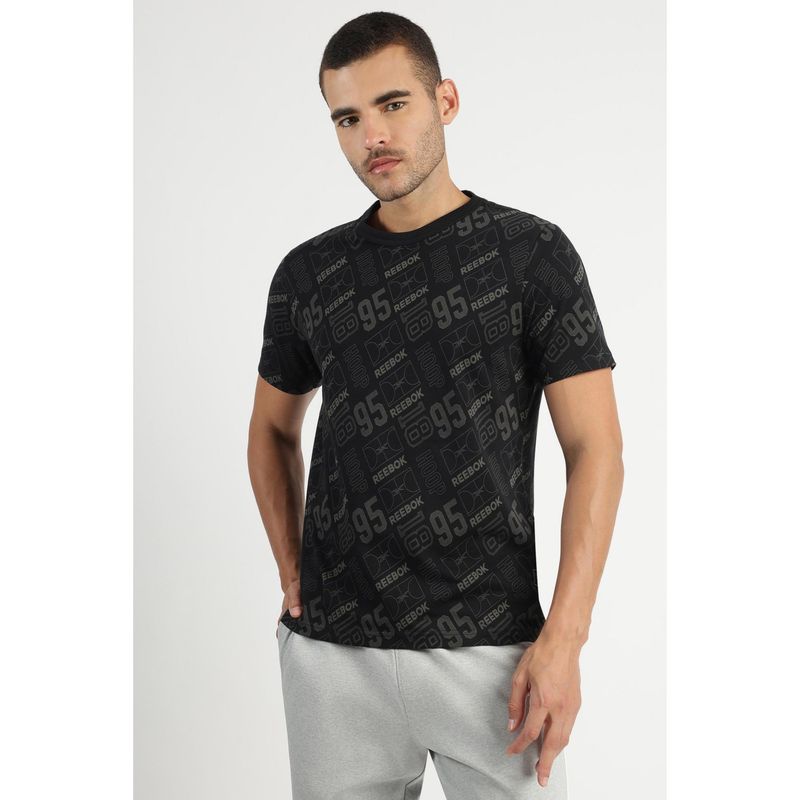 Reebok Men Printed T-shirt - Black (S)
