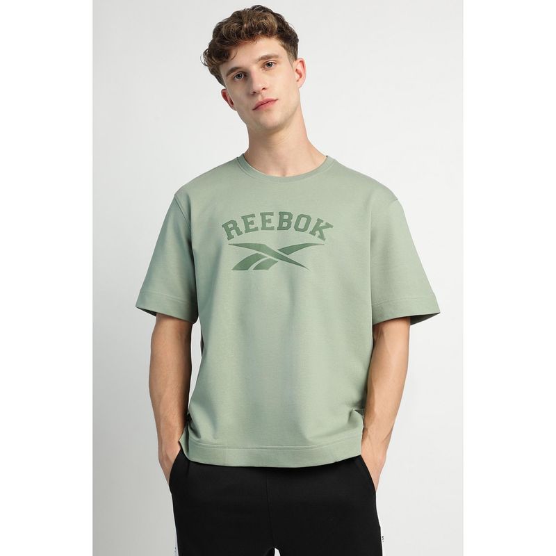 Reebok Men Printed T-shirt - Green (2XL)