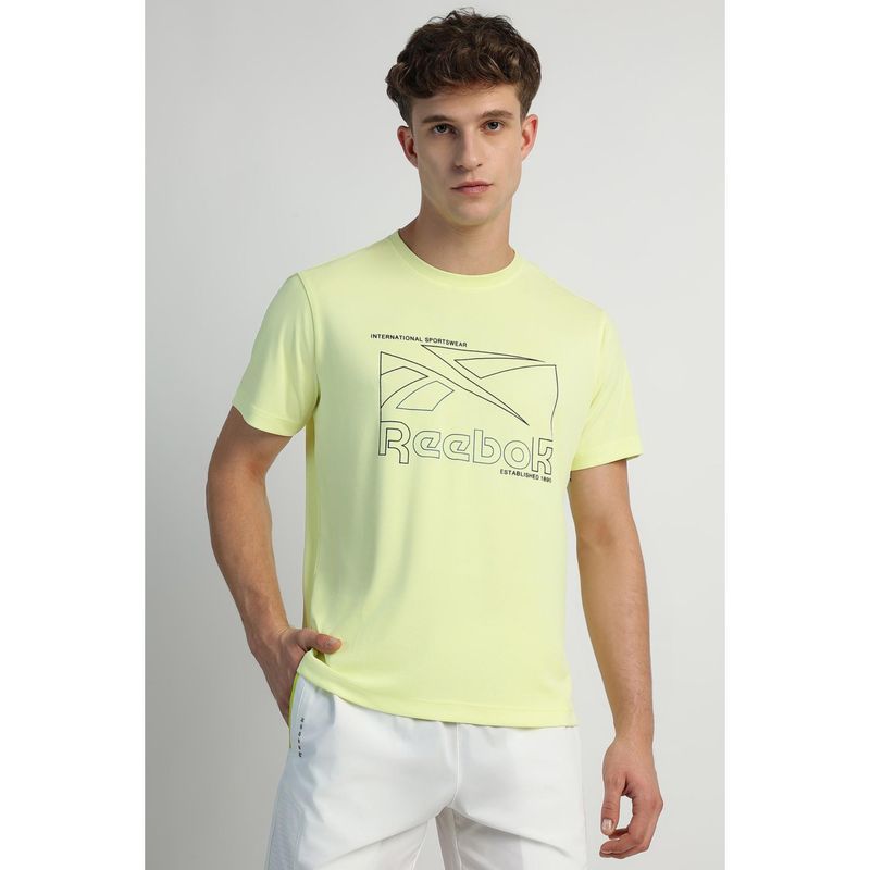 Reebok Men Printed T-shirt - Green (S)