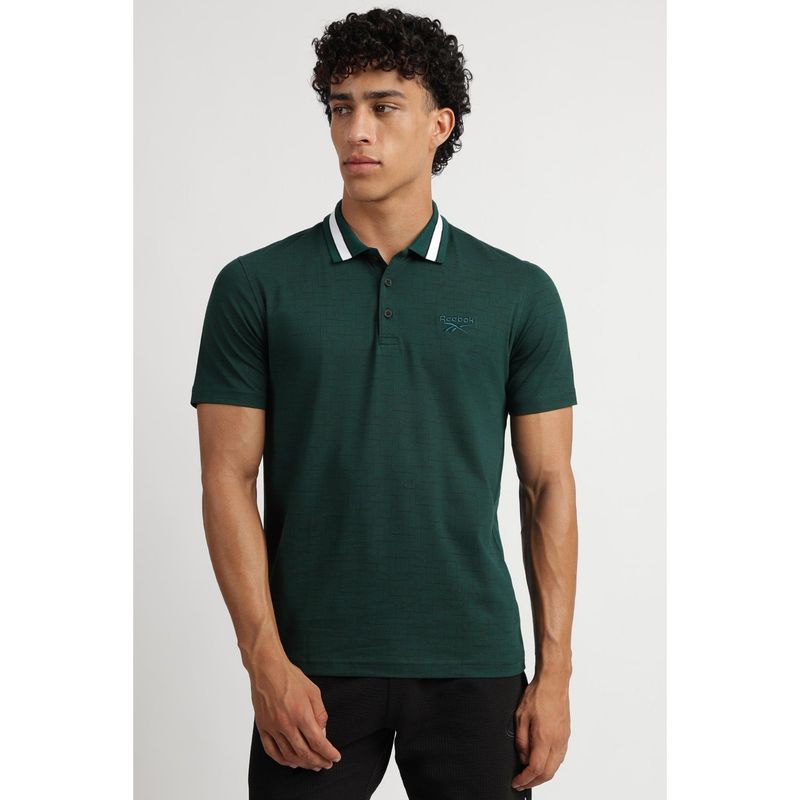 Reebok Men Embroidered Polo T-shirt - Green (XS)