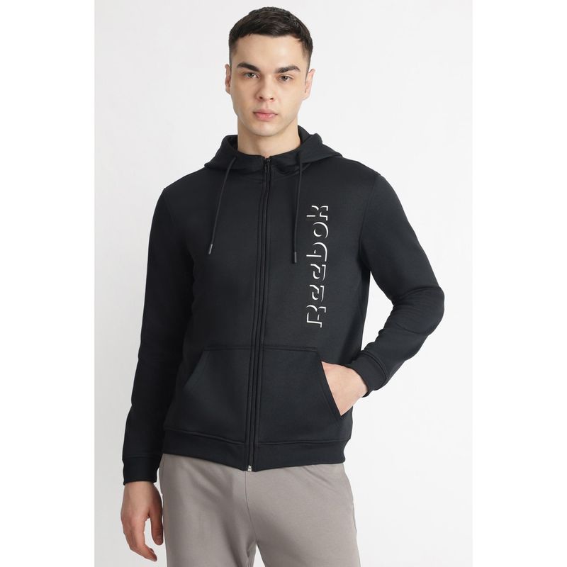 Reebok Men Typography Jackets - Black (XS)