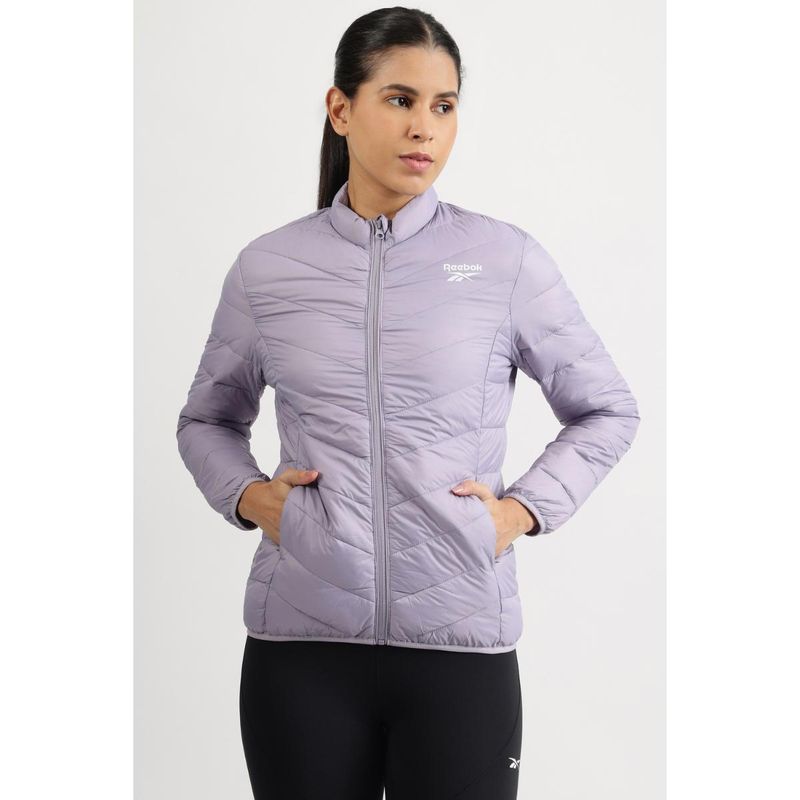 Reebok Women Solid Jackets - Purple (S)