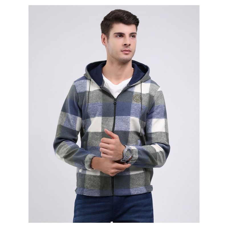 Monte Carlo Blue Hooded Neck Full Sleeve Hoodie (M)
