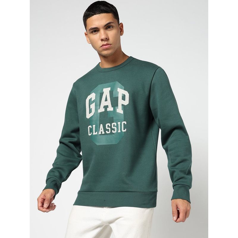GAP Men's Green Statement-Print Sweatshirt (L)