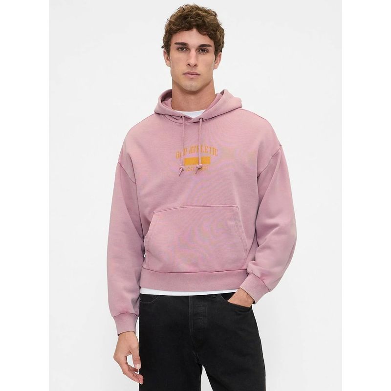 GAP Men's Pink Logo Relaxed Fit Hoodies (XS)