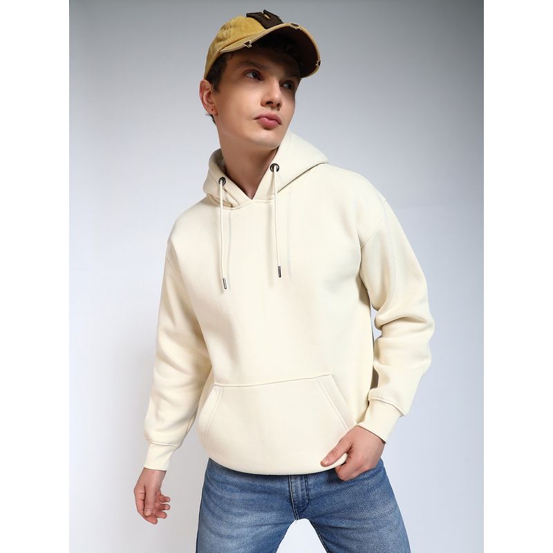 Perch Cream Solid Regular Fit Hoodie (XS)
