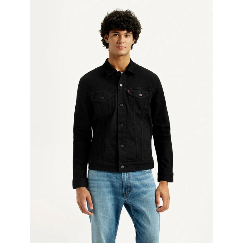 Levi's Mens Solid Black Denim Jacket (M)