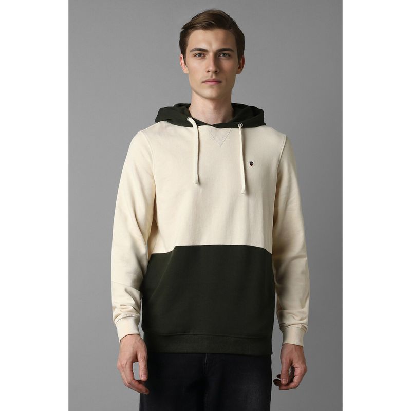 Louis Philippe Men Casual Cream Print Sweatshirt (XL)