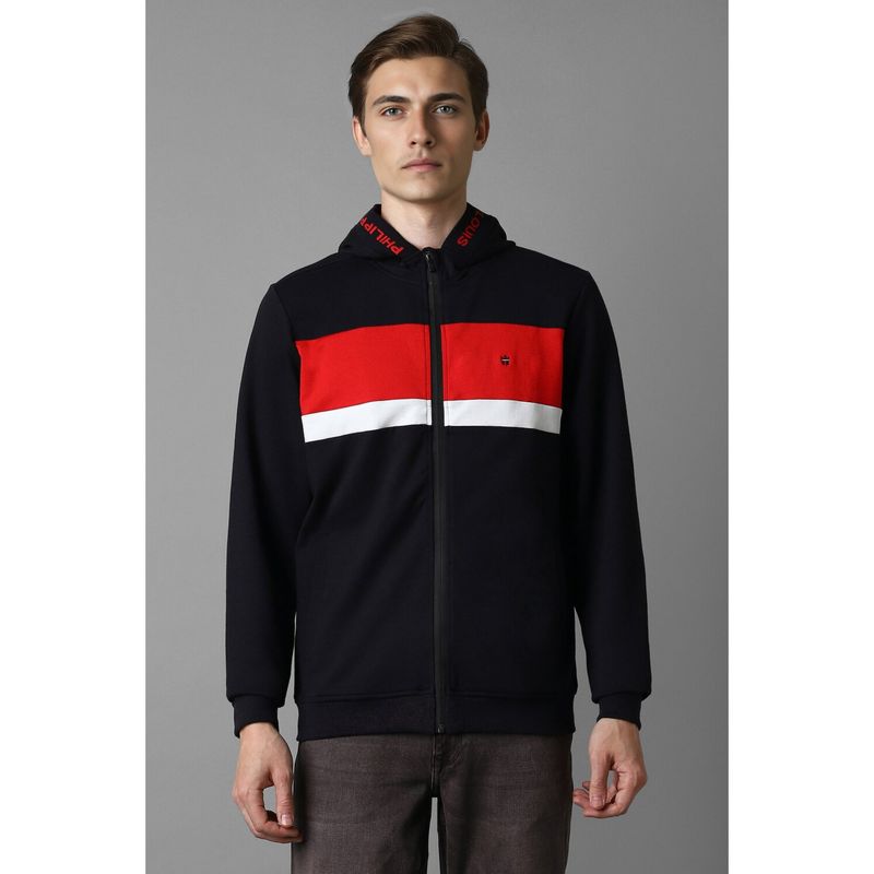 Louis Philippe Men Casual Black Colorblock Jacket (XL)