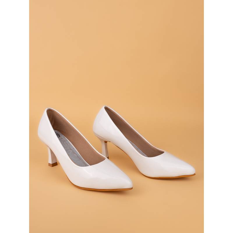 Alberto Torresi Women's Pristine White Patent Pumps Heels With Pointed Toe (UK 3)