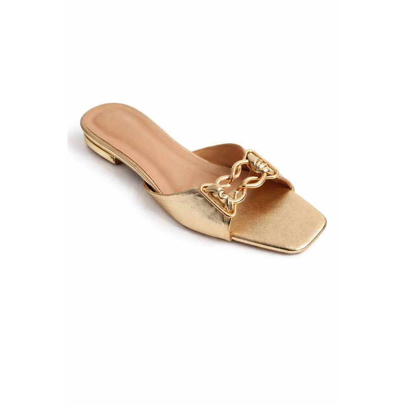 SCENTRA Women's Party Wear Flats - Gold (EURO 36)