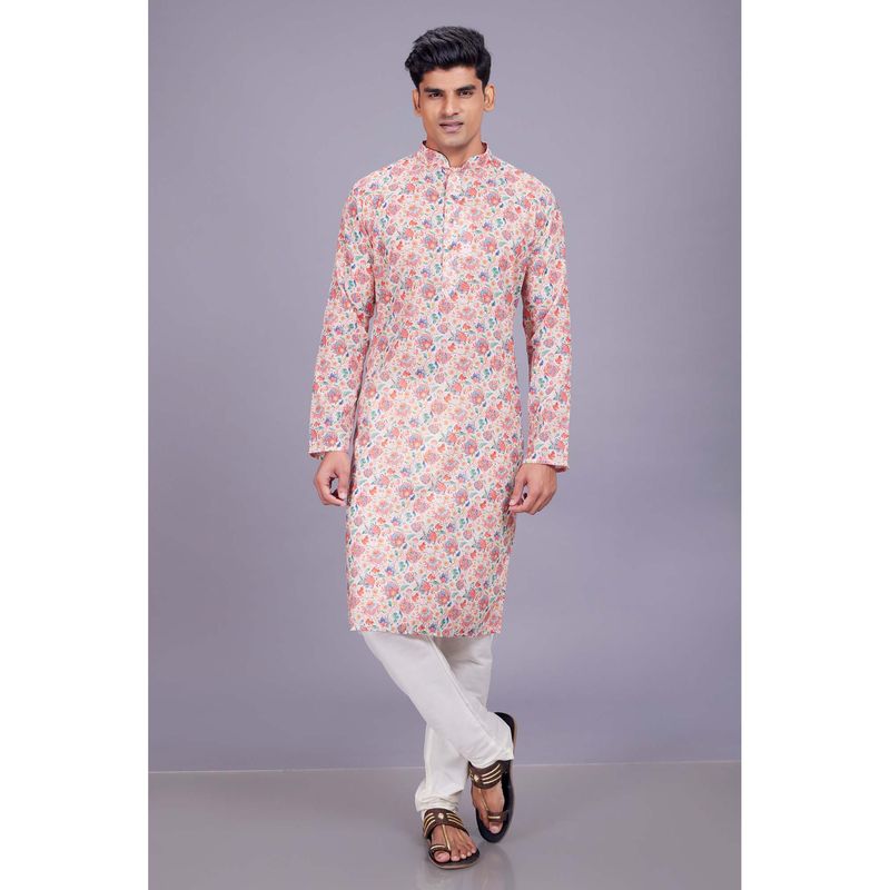 ETHNIC INDIA Floral Polyester Multi-Color Regular Straight Kurta (38)