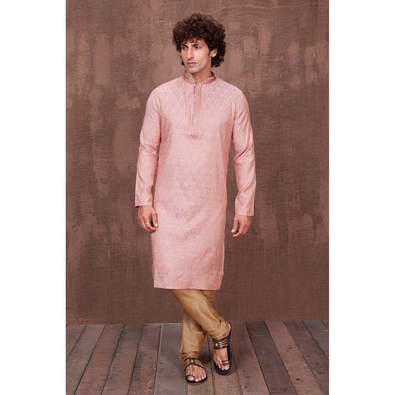 ETHNIC INDIA Polyester Pink Regular Straight Kurta (38)