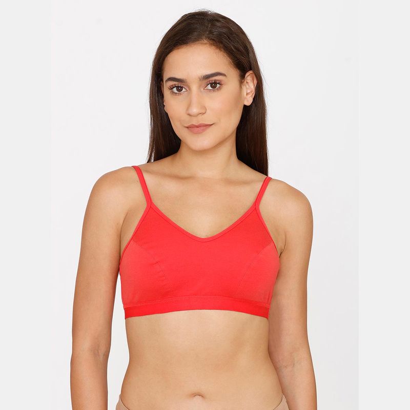 Zivame Rosaline Everyday Double Layered Non Wired 3-4th Coverage T-Shirt Bra - Barbados Cherry (S)