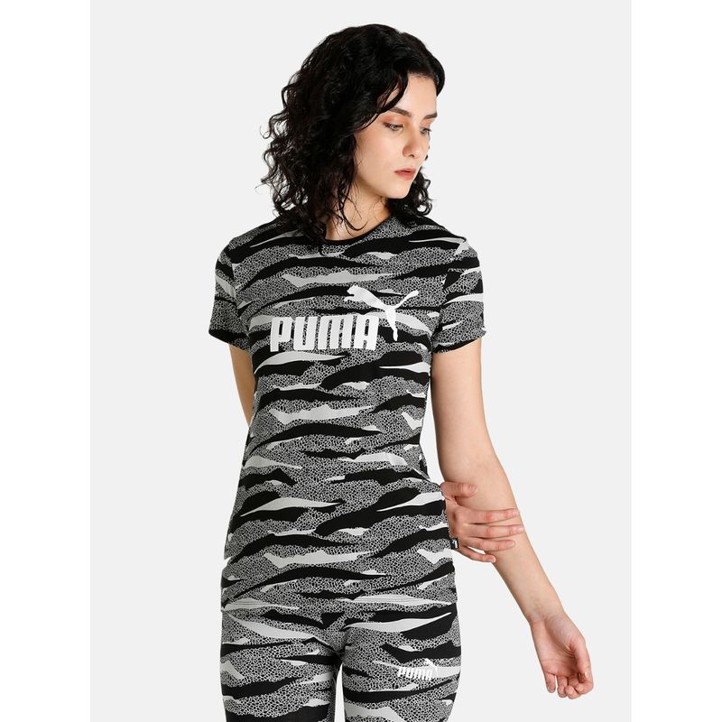 Puma Ess+ Animal Aop Women Black T-Shirt (XS)