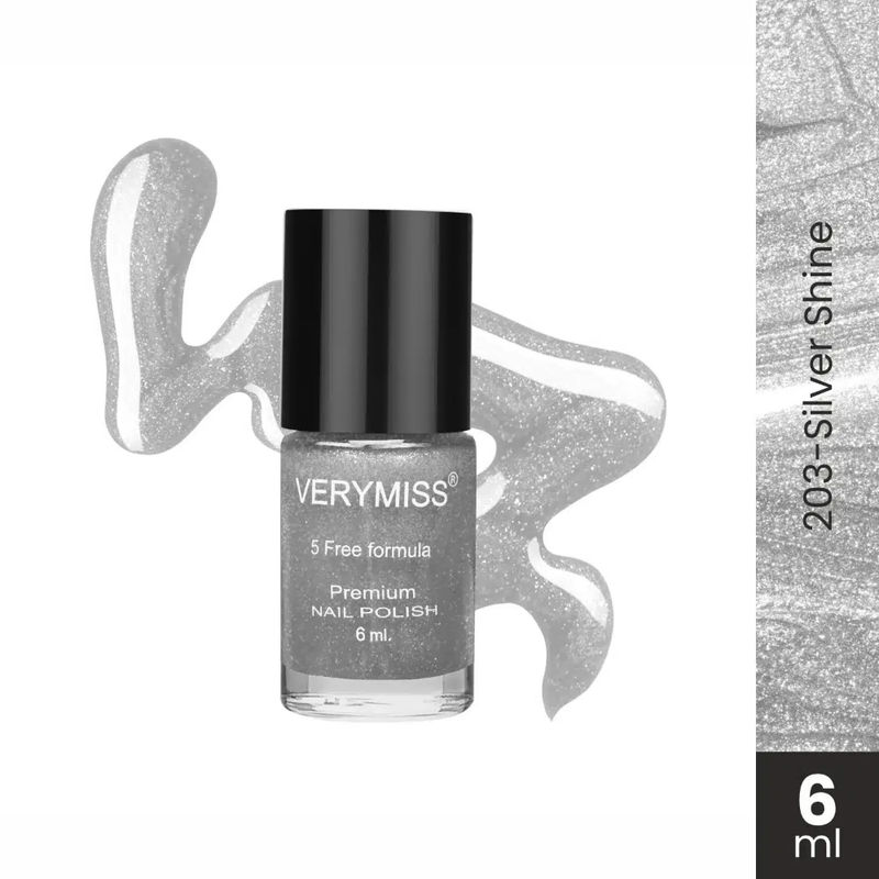 VERYMISS Premium Shimmer Nail Polish - 203 Silver Shine