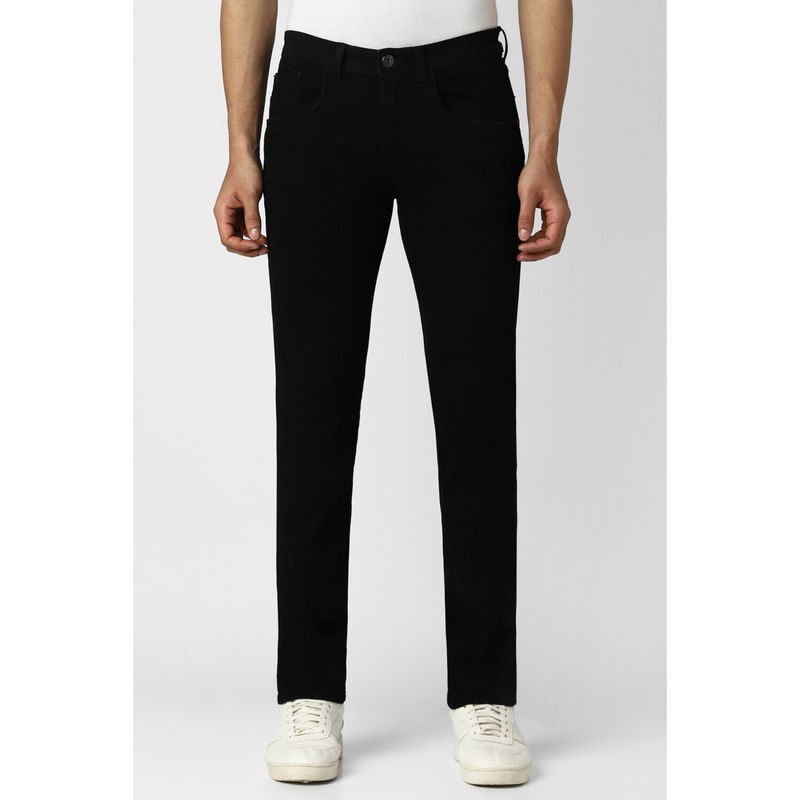 Van Heusen Men Black Dark Wash Slim Fit Jeans (30)