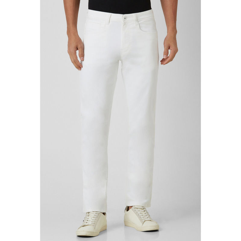 Van Heusen Men White Dark Wash Slim Fit Jeans (32)