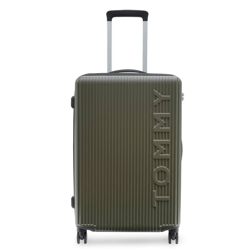 Tommy Hilfiger Unisex Check In Hard Luggage Bag - Olive (M)