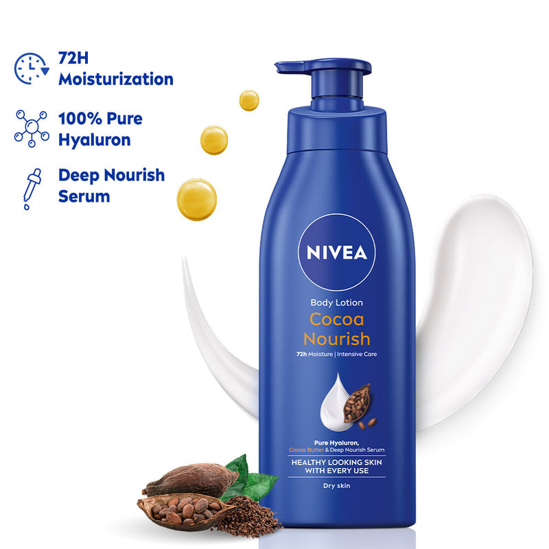 NIVEA 48H Deep Moisture Care Cocoa Butter & Vit E Body Lotion For Very Dry Skin