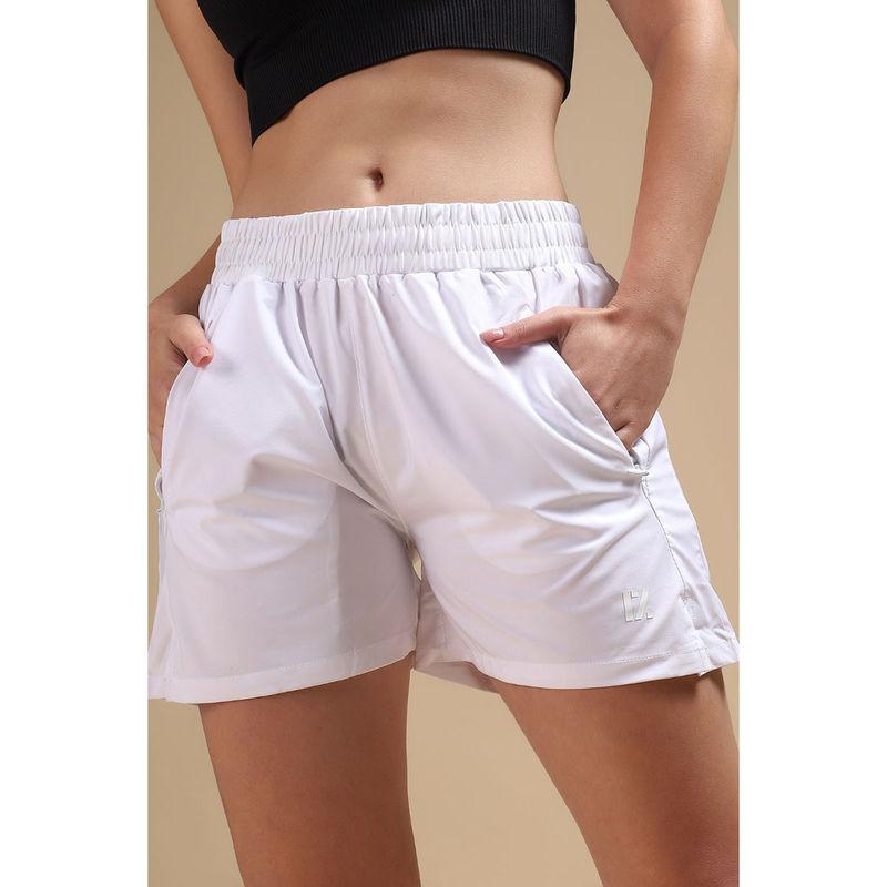 RYZ White Core Gym Shorts with Towel Loop (L)