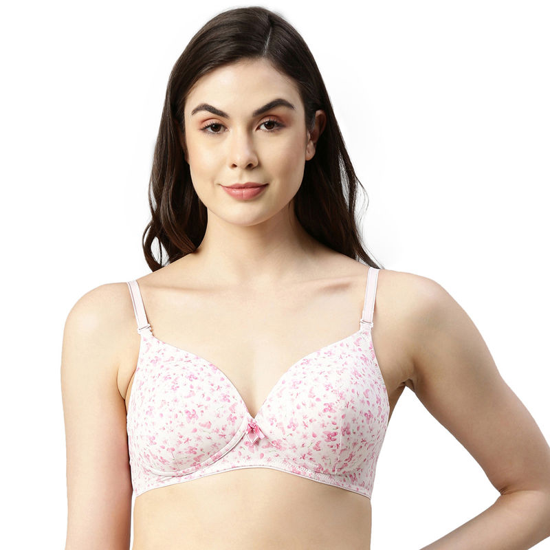 Enamor Vanish Curve Neckline Padded Wirefree High Coverage T-Shirt Bra F065 (36D)