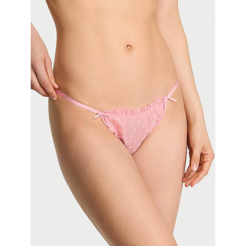 Victoria's Secret Pink Dream Angels Heart Chiffon String Thong Panty (XS)